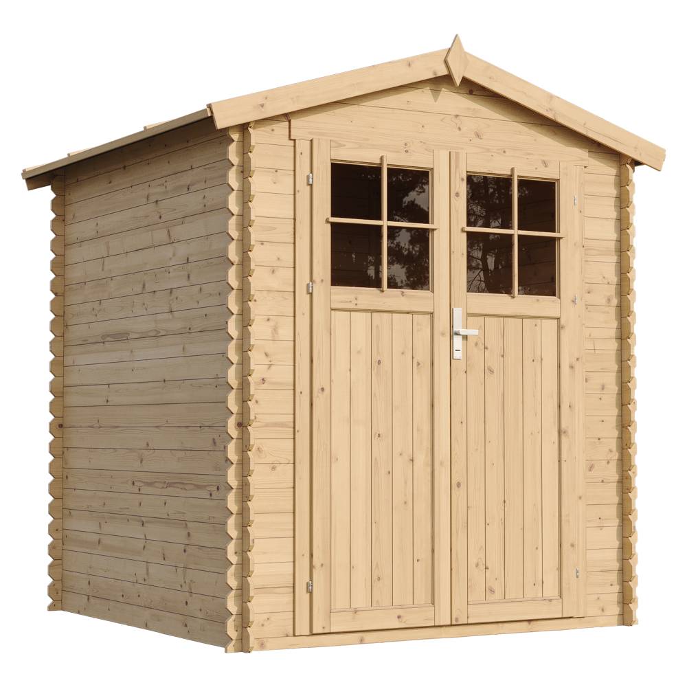 Timbela - Abri de jardin en bois AVEC SOL TRAITÉ - 2.82 m² / 186x196xH224 cm - 19 mm d’épaisseur - Timbela M320F+M320G - Image 4