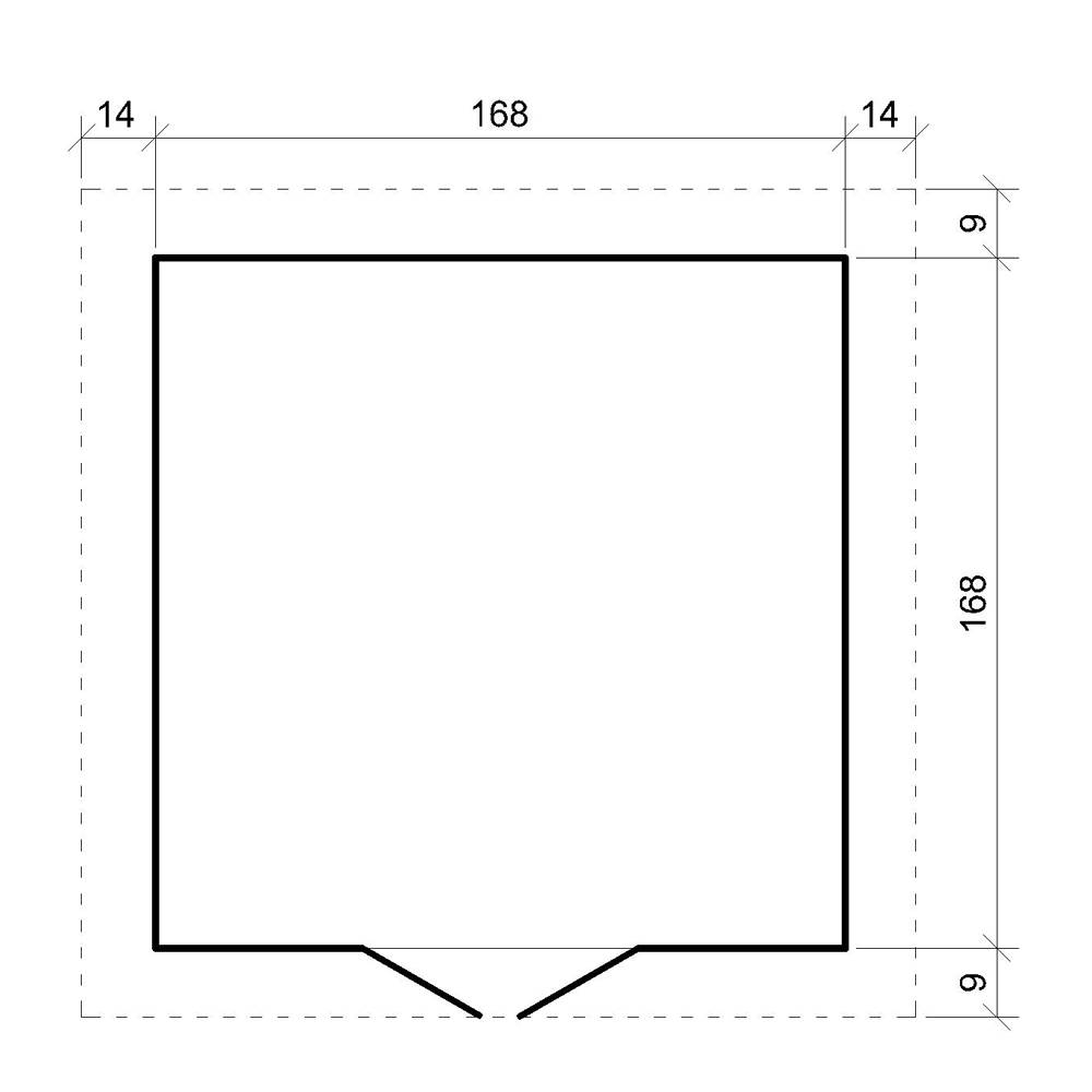 Timbela - Abri de jardin en bois AVEC SOL TRAITÉ - 2.82 m² / 186x196xH224 cm - 19 mm d’épaisseur - Timbela M320F+M320G - Image 7