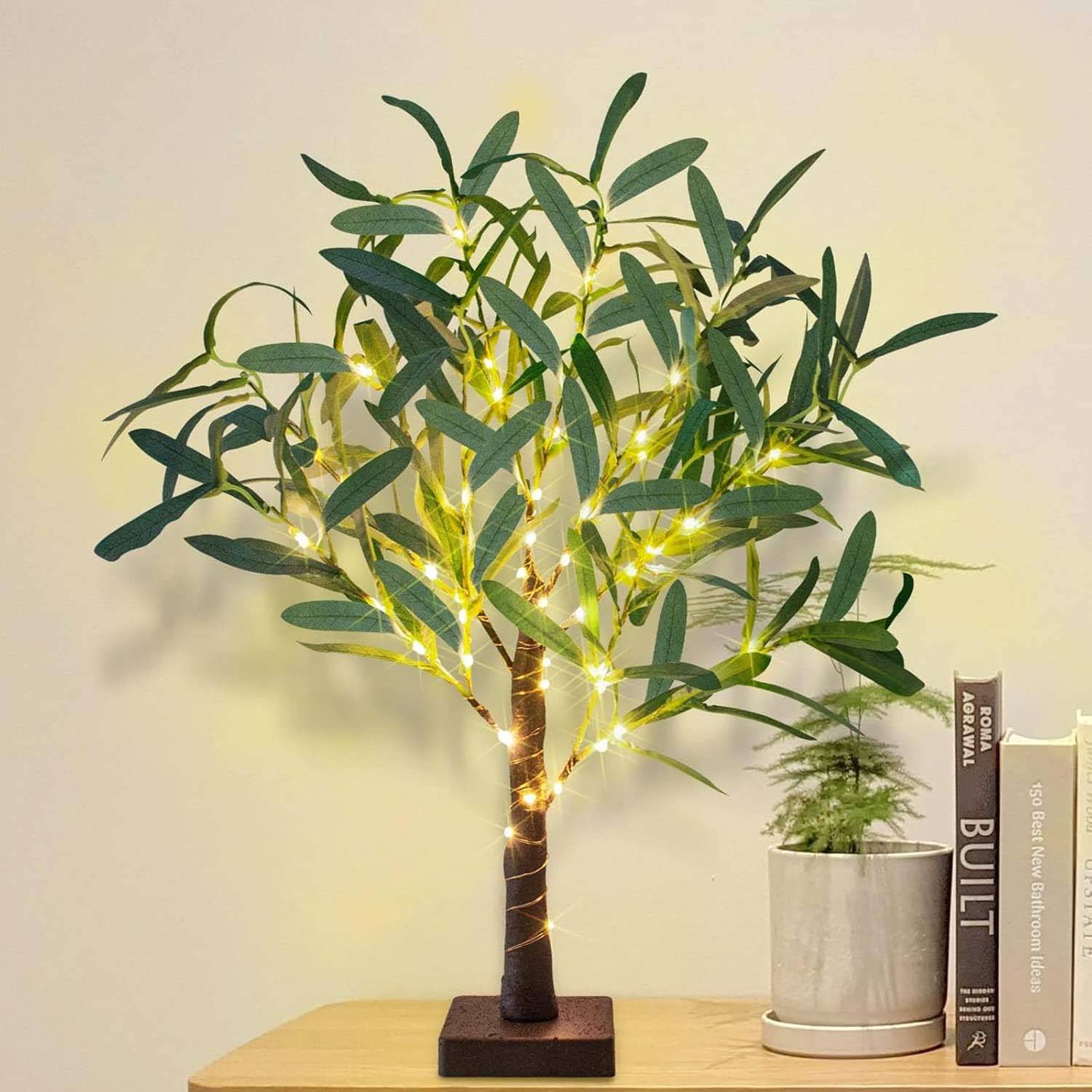Lampe De Table LED Sapin De Noël - Grande Pièce Maîtresse 13x13x33cm - Blanc Chaud