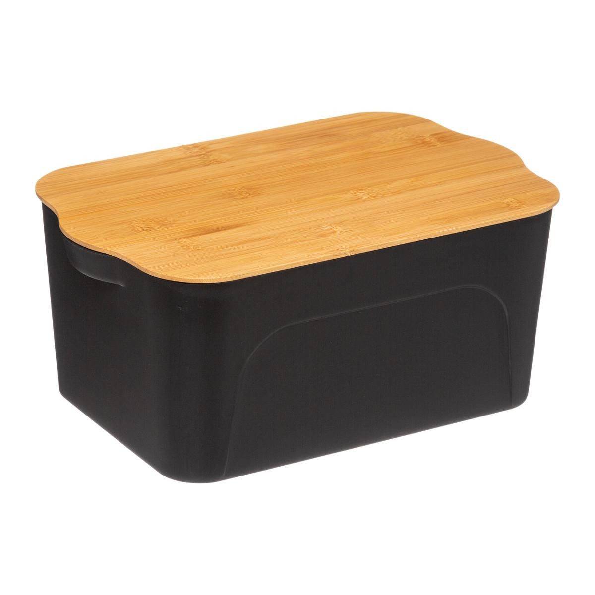 Boîte de rangement "Bambou" 6,5L Noir - Image 1