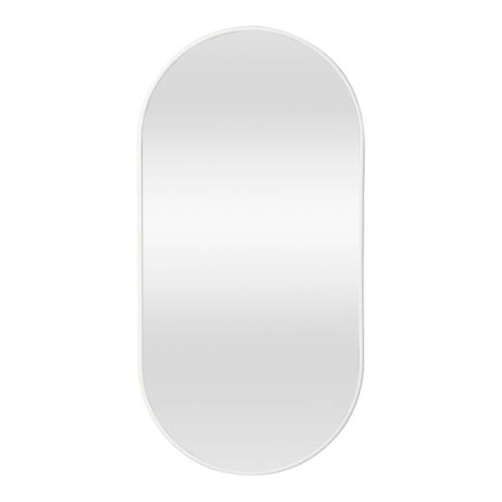 Miroir mural ovale 40 x 80 cm blanc mat - Image 2