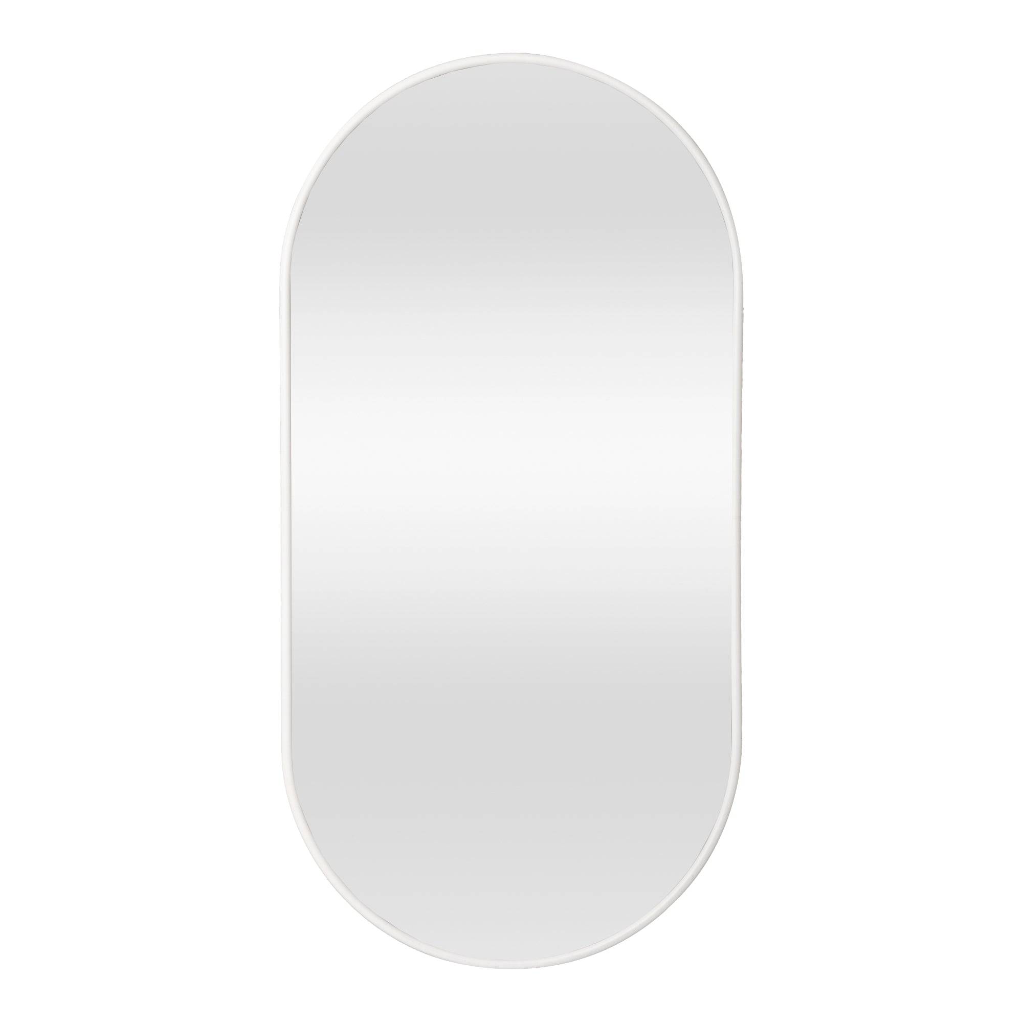 Miroir mural ovale 40 x 80 cm blanc mat - Image 2