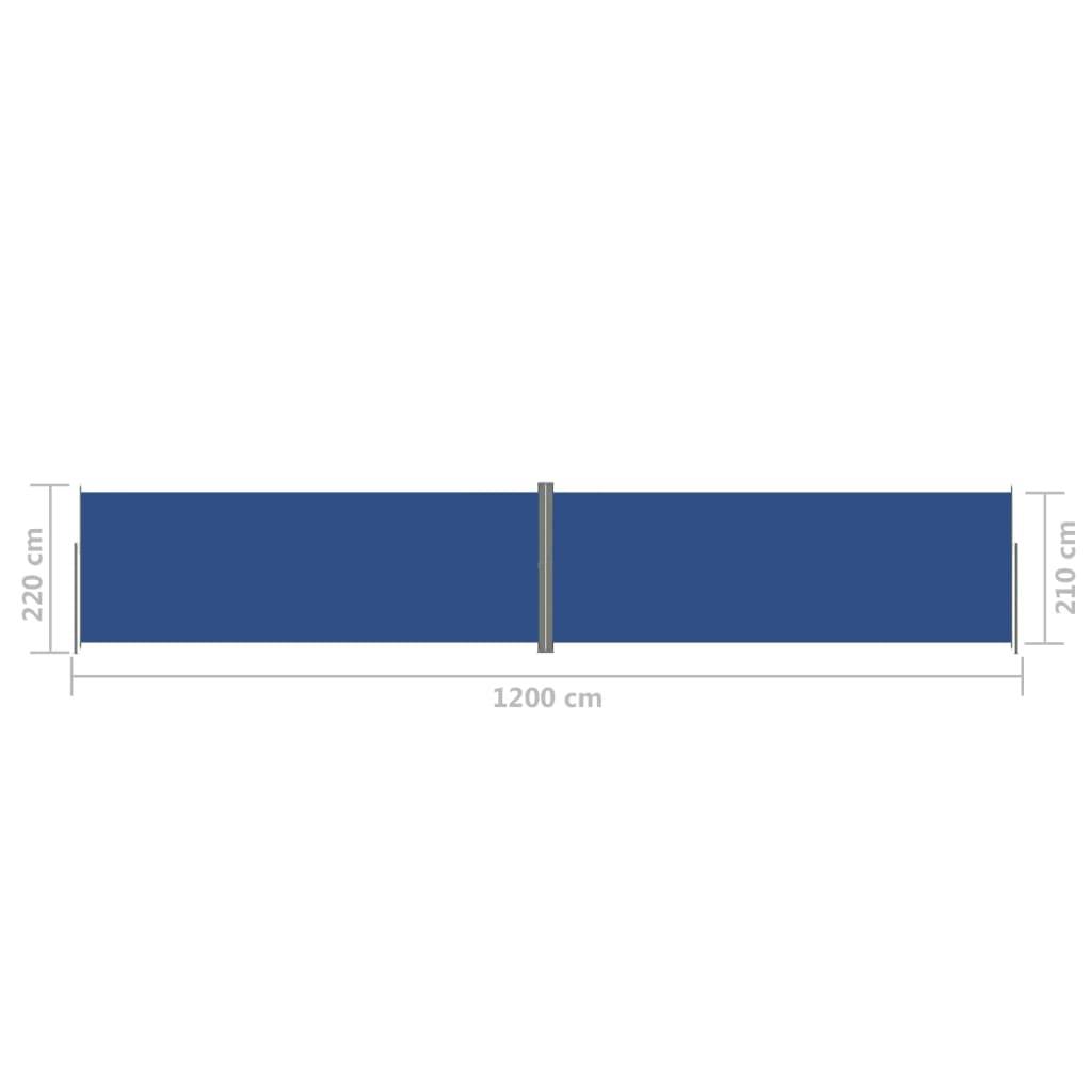 Helloshop26 - Auvent paravent store brise-vue latéral rétractable de patio jardin terrasse balcon protection visuelle écran 220 x 1200 cm bleu - Image 6