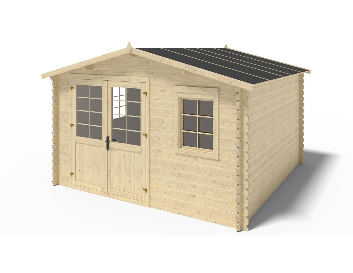 Altanka - Abri de jardin en bois - 4x4 m + terrasse avec balustrade et avant-toit en bois - 28 m2 - DOM611+DOM618+DOM548+POD04 - ALTANKA - Image 8