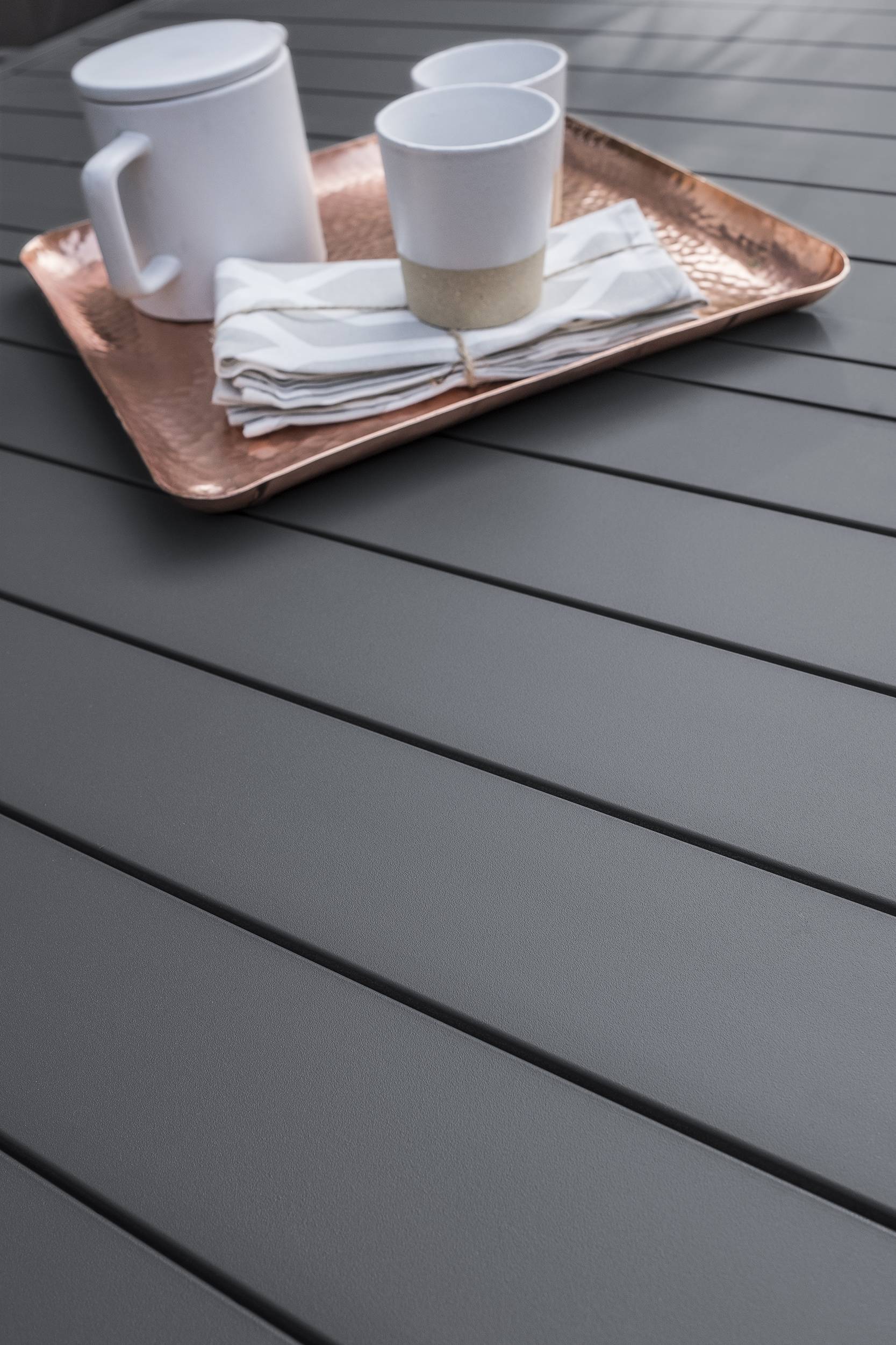 Dcb Garden - Ensemble repas de jardin 8 places en aluminium - Gris anthracite - MIAMI - Image 3