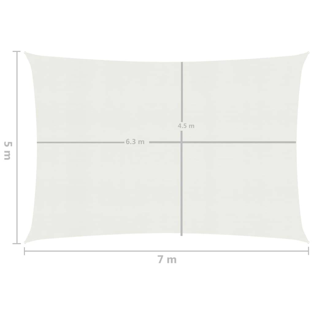 Helloshop26 - Voile toile d'ombrage parasol 160 g/m² PEHD 5 x 7 m blanc - Image 6