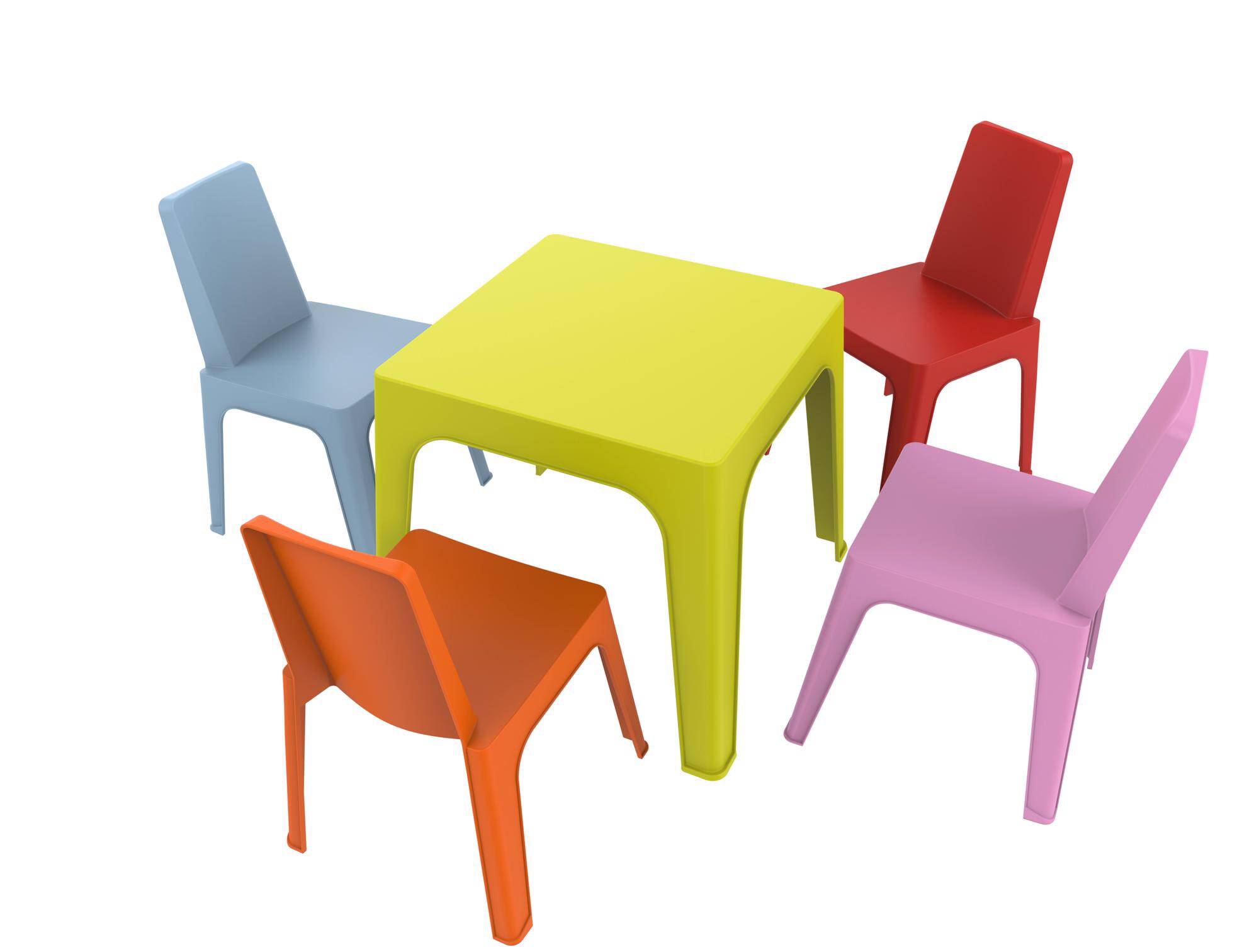 Garbar - Chaises et table pour enfants Julieta garbar plastique multicolore (Lot de 4+1)