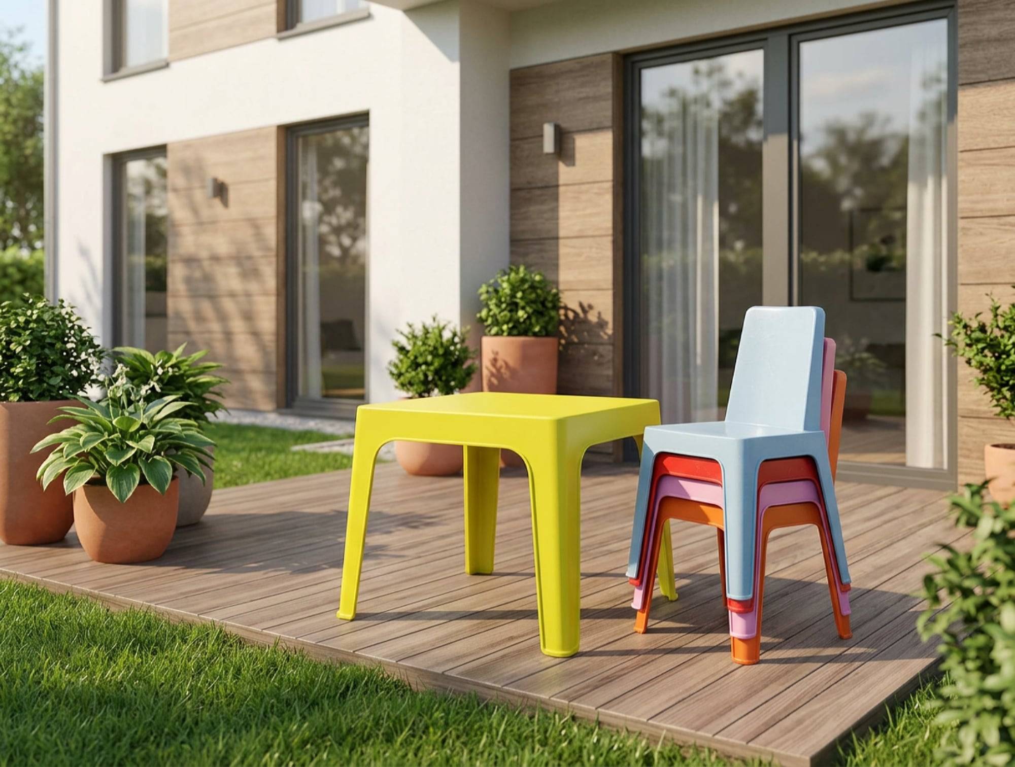 Garbar - Chaises et table pour enfants Julieta garbar plastique multicolore (Lot de 4+1) - Image 4