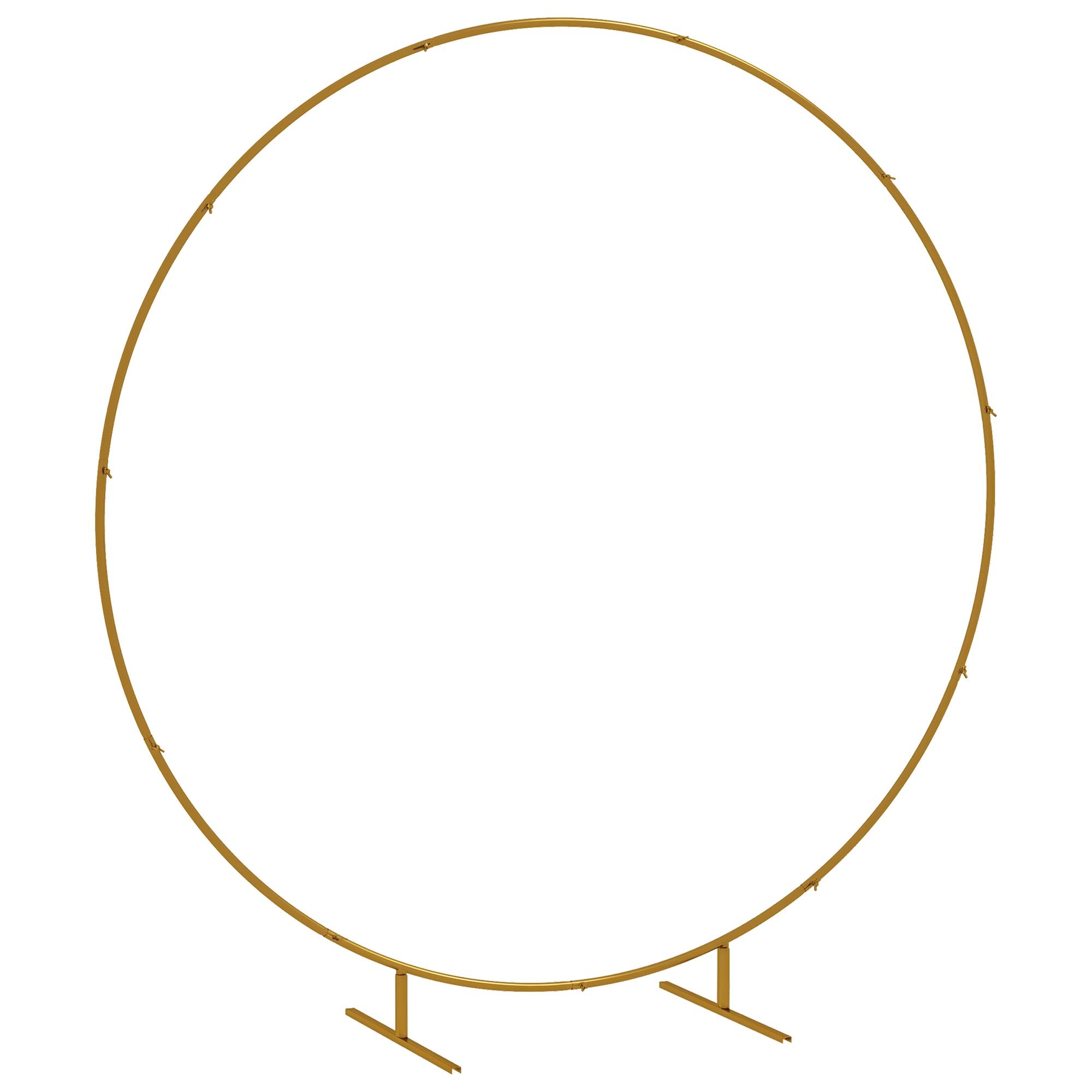 Arche ronde mariage Acier Cérémonies événements Support floral 222x224cm Doré - ComfortXL Outdoor Living - Image 1