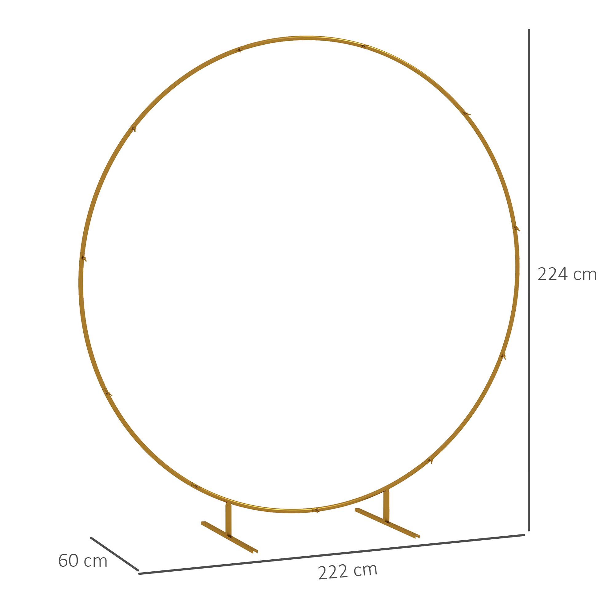 Arche ronde mariage Acier Cérémonies événements Support floral 222x224cm Doré - ComfortXL Outdoor Living - Image 5