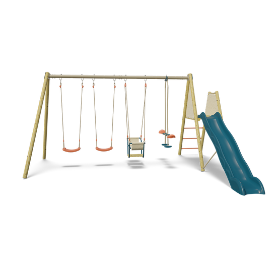 Trigano Jardin - Balançoire toboggan, face à face et nacelle - Techwood MARCY - Trigano - Image 1