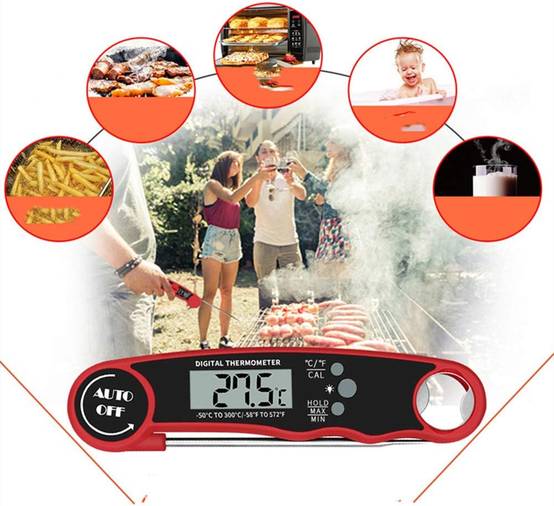 Thermomètre de Cuisson Numérique Rouge - IntiMeg - Image 4
