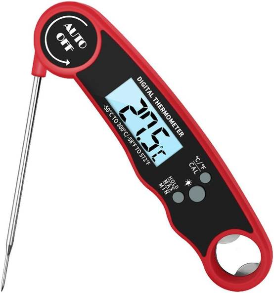 Thermomètre de Cuisson Numérique Rouge - IntiMeg - Image 1