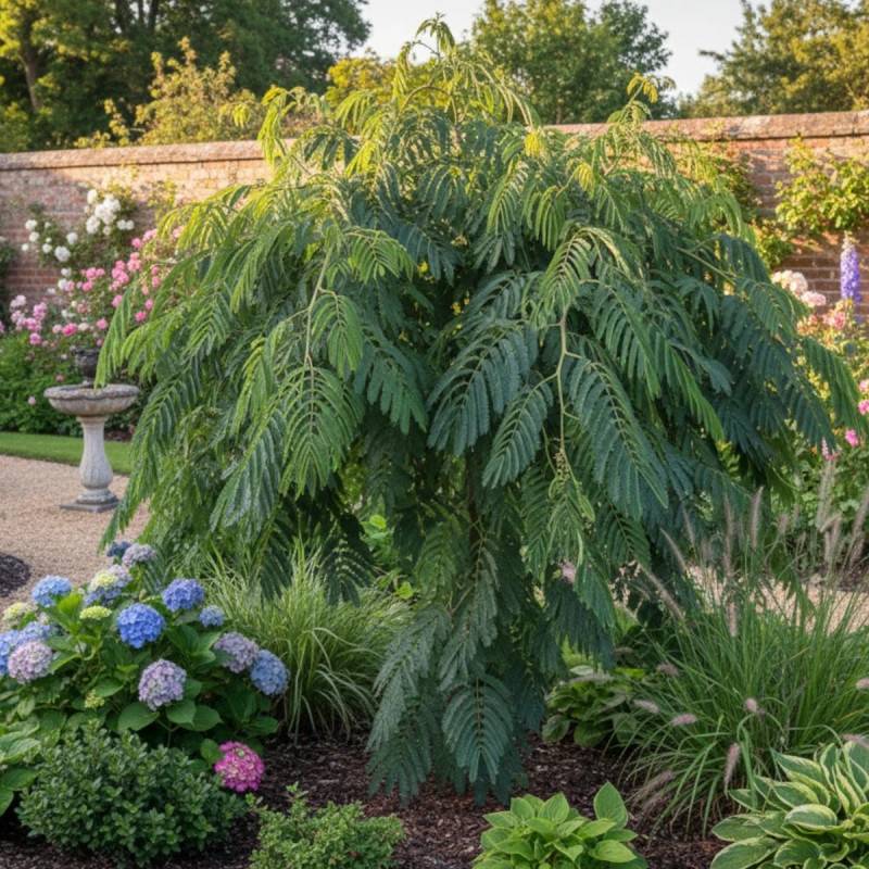 Arbre à soie pleureur, Albizia à fleurs Rose - feuillage Caduc - Pot de 15L - 1/2 tige-  hauteur à maturité De 3,00 m à 5,00 m - Image 3