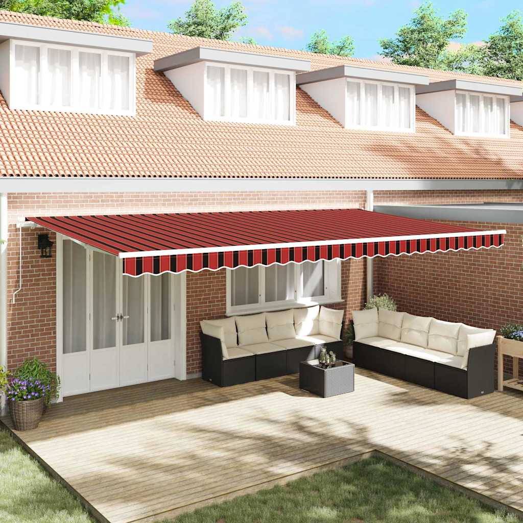 PANGIVO - Auvent rétractable aluminium et polyester orange et marron 600 x 300 cm - PANGIVO - Image 1