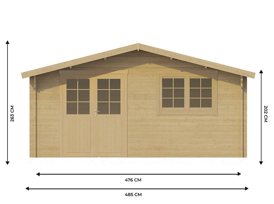 Direct Abris - Chalet de Jardin CLAIRA 18m2 - Epaisseurs des madriers : 44mm - Double Vitrage - Abri de Jardin - Bois Nordique - Image 5