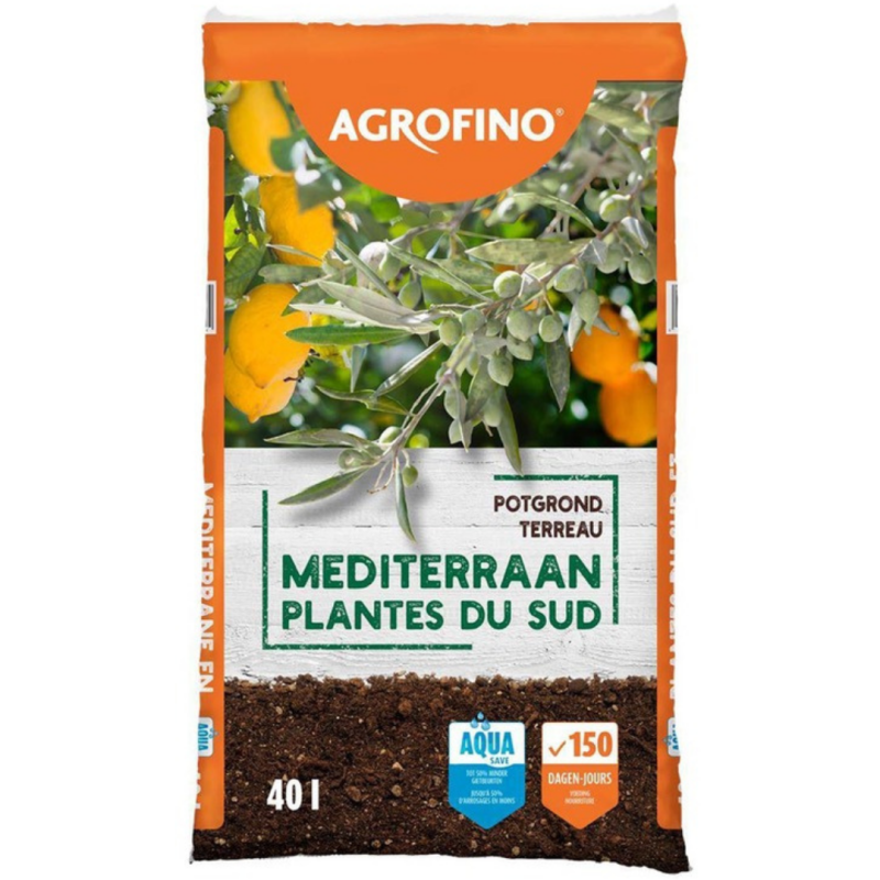 Fleur - Terreau plantes Méditerranéennes Agrofino 150 jours de nutriments 40L - Fleur