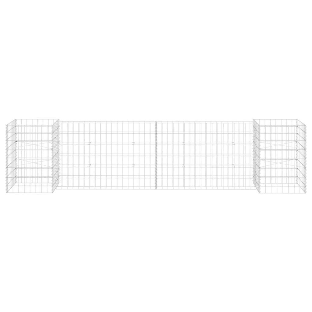 Helloshop26 - Jardinière à gabion en h panier de gabion parterre surélevé de fleurs plantes jardin terrasse extérieur fil d'acier 260 cm - Image 2