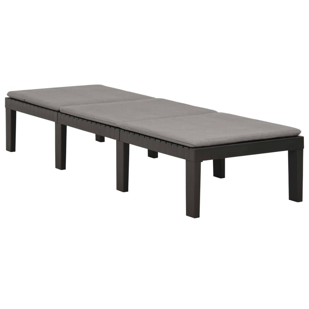 Bain De Soleil Transat Chaise longue - avec coussin Plastique Anthracite MP235 - Image 3