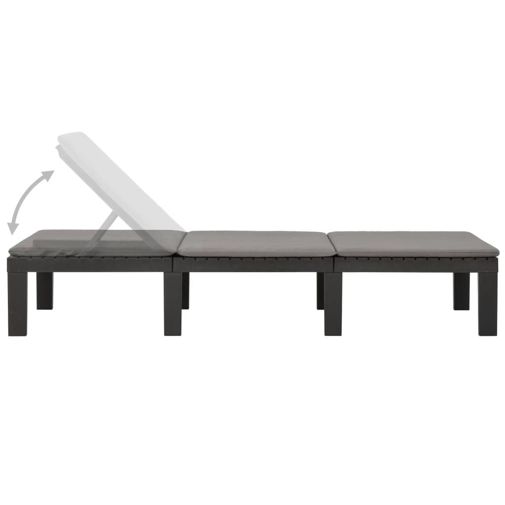 Bain De Soleil Transat Chaise longue - avec coussin Plastique Anthracite MP235 - Image 5