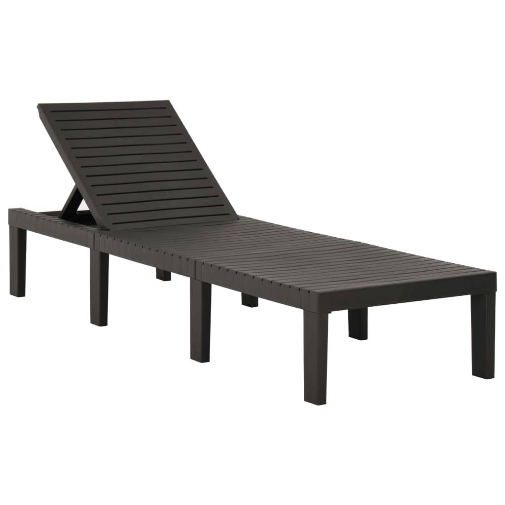 Bain De Soleil Transat Chaise longue - avec coussin Plastique Anthracite MP235 - Image 1