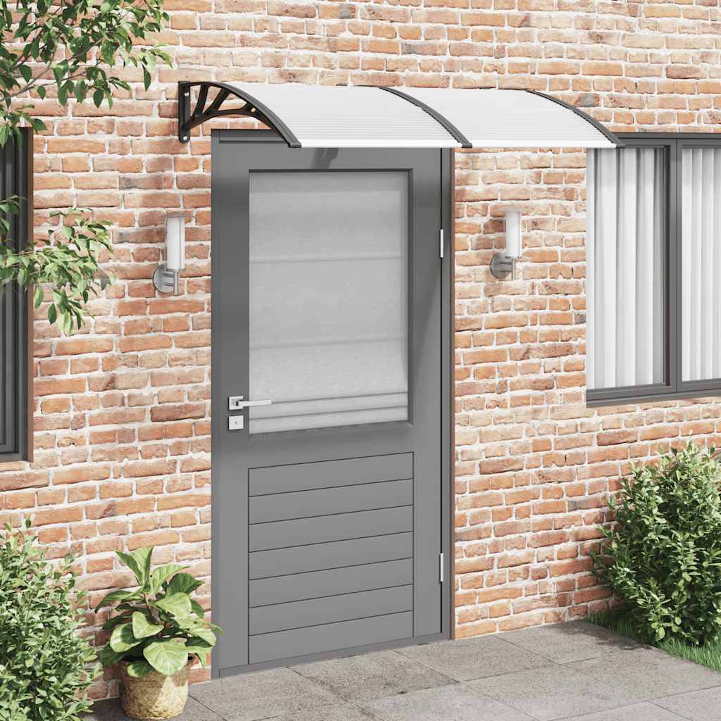 Store banne | Auvent de porte Noir 150x100 cm Polycarbonate Maison Chic - Image 2
