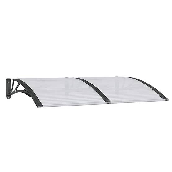 Store banne | Auvent de porte Noir 150x100 cm Polycarbonate Maison Chic - Image 1