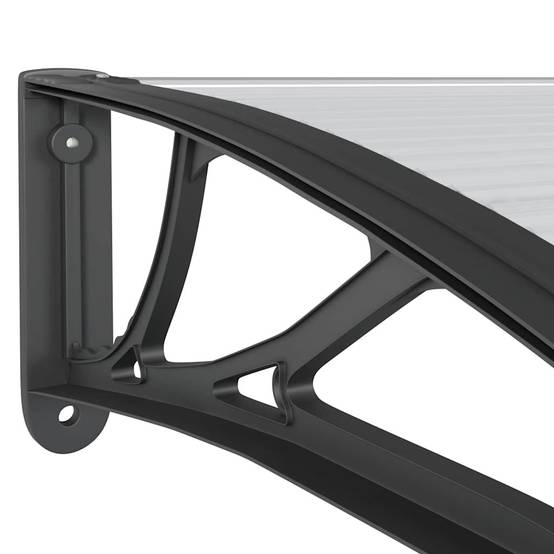 Store banne | Auvent de porte Noir 150x100 cm Polycarbonate Maison Chic - Image 6