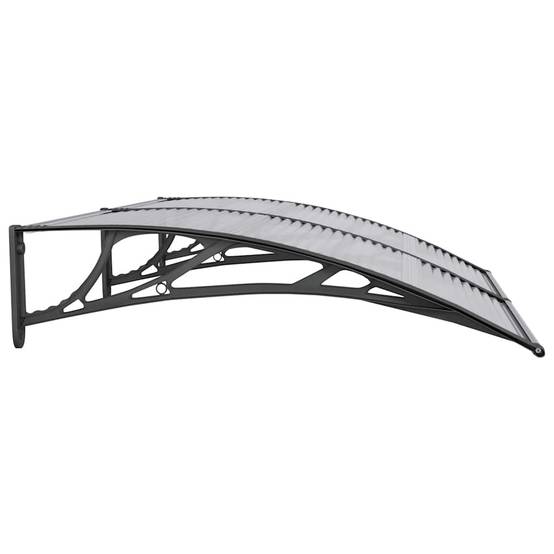 Store banne | Auvent de porte Noir 150x100 cm Polycarbonate Maison Chic - Image 5