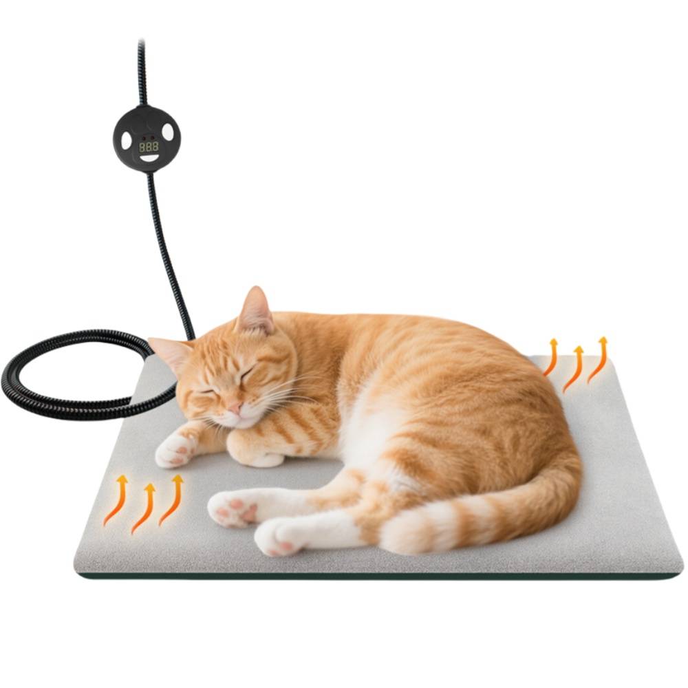 Tapis chauffant pour chat et chien - 40 x 29 cm - Avec contrôle de température et minuterie - Adapté à l'extérieur Living123 - Image 1