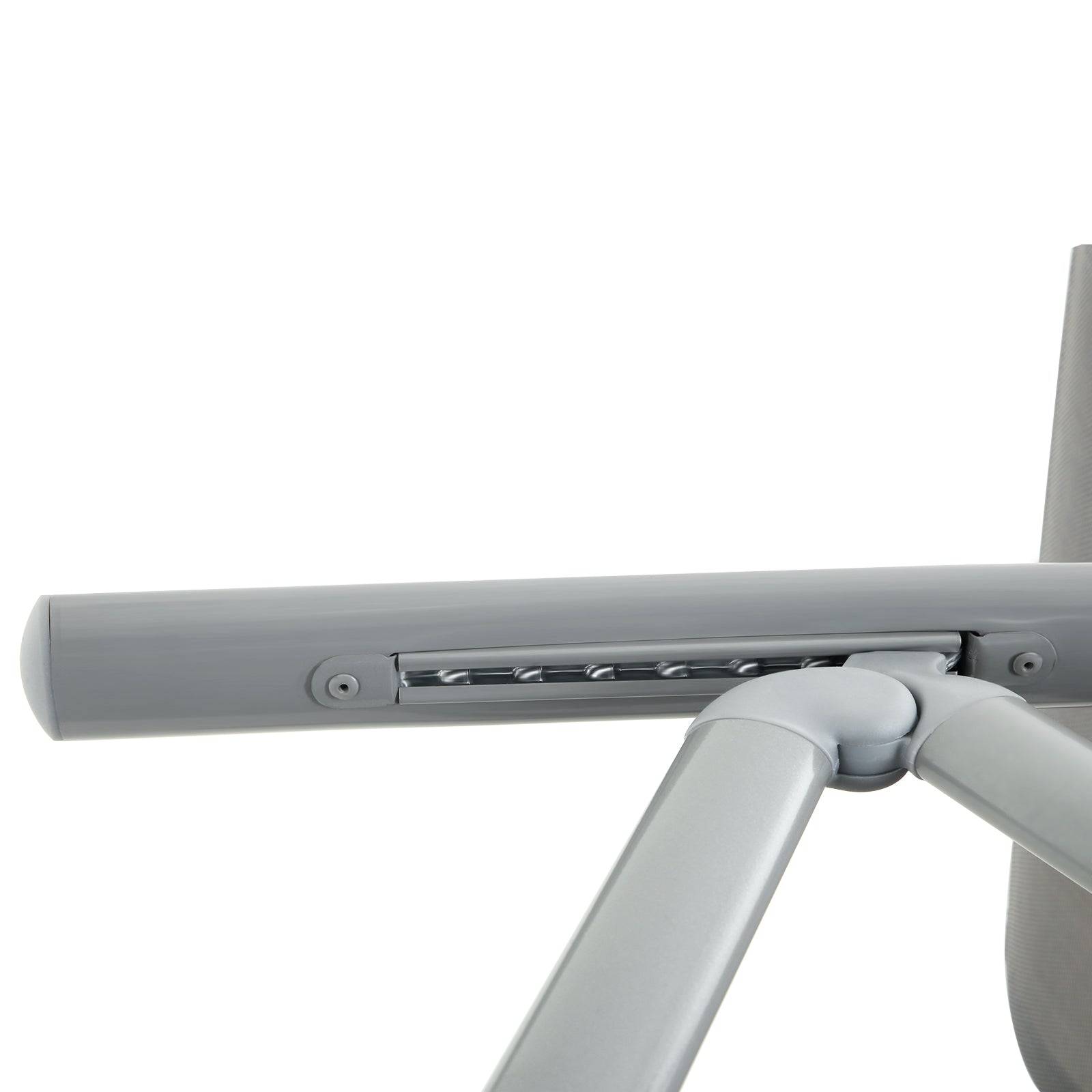 Helloshop26 - Lot de 4 chaises de jardin pliables sièges d'extérieur cadre en aluminium robuste dossier réglable sur 8 positions charge 150 kg gris - Image 3