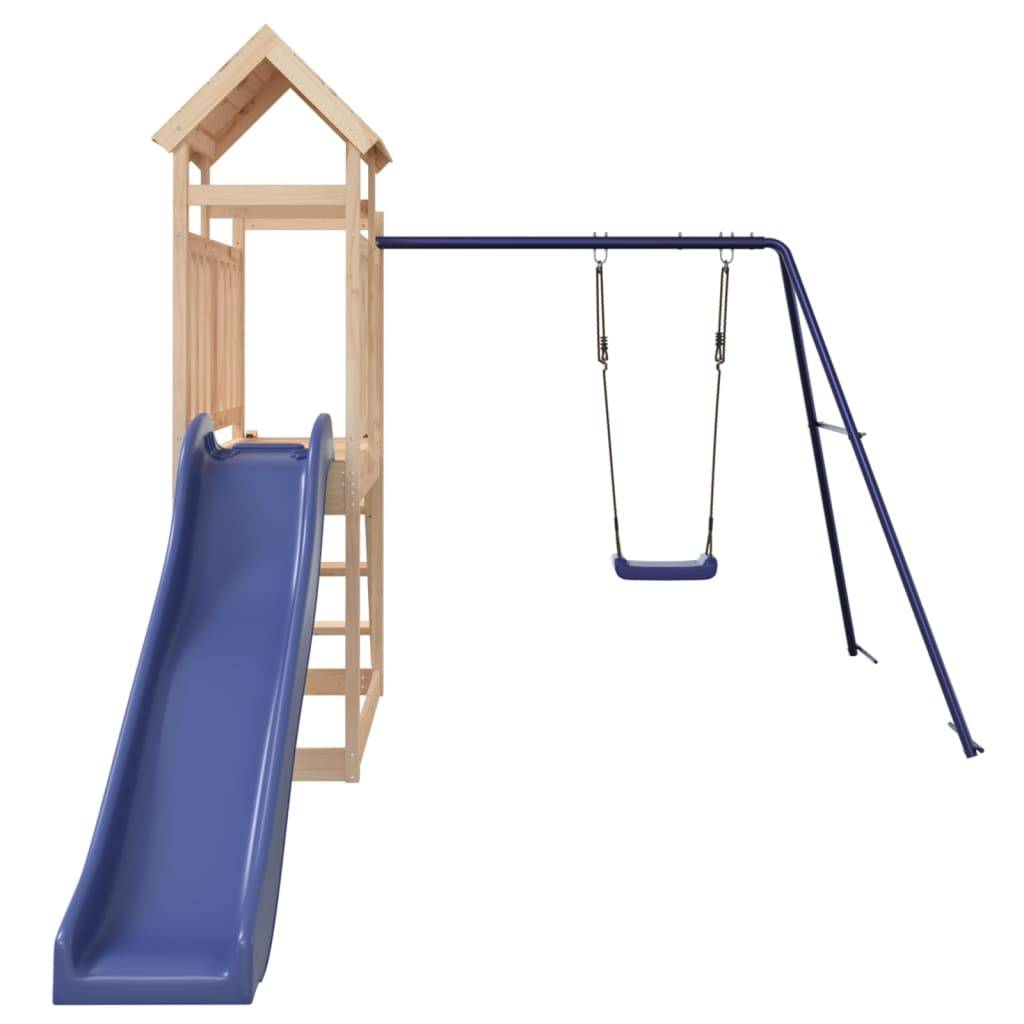 Helloshop26 - Aire de jeux d'extérieur balançoires toboggan portiques robuste jeux jardin 242 x 379 x 214 cm bois de pin massif - Image 3