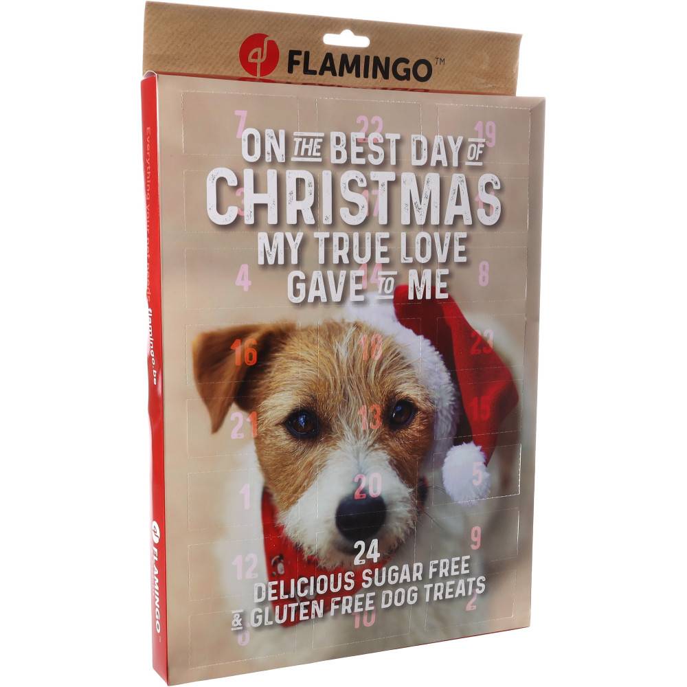 Flamingo - Calendrier de l'Avent pour chien, 24 friandises Chick'n Snack sans gluten - Flamingo - 295 g - Image 1