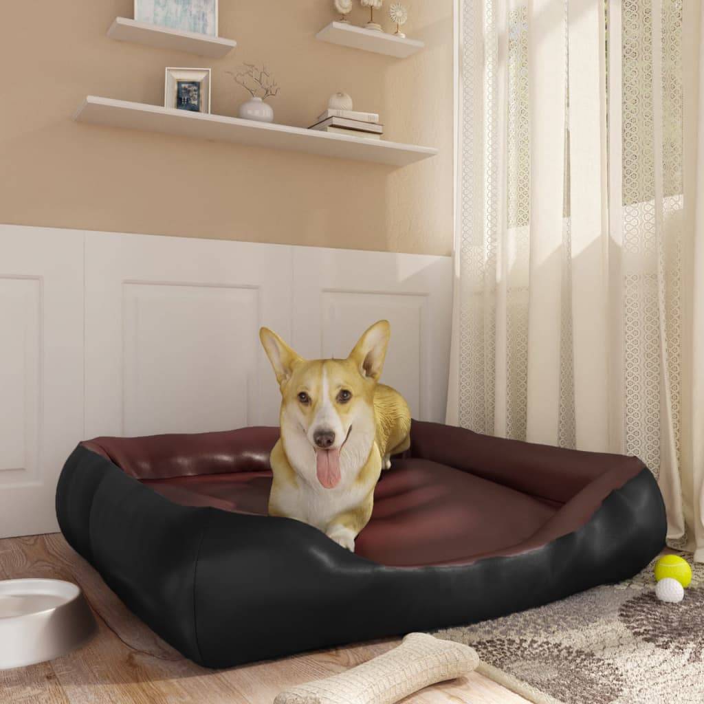 Vidaxl - Lit pour chien Noir et marron 80x68x23 cm Similicuir vidaXL 171241 - Image 1