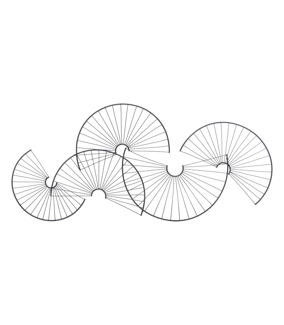 Atmosphera - Déco murale Demi-cercles en métal noir 77 x 35 cm - Image 1