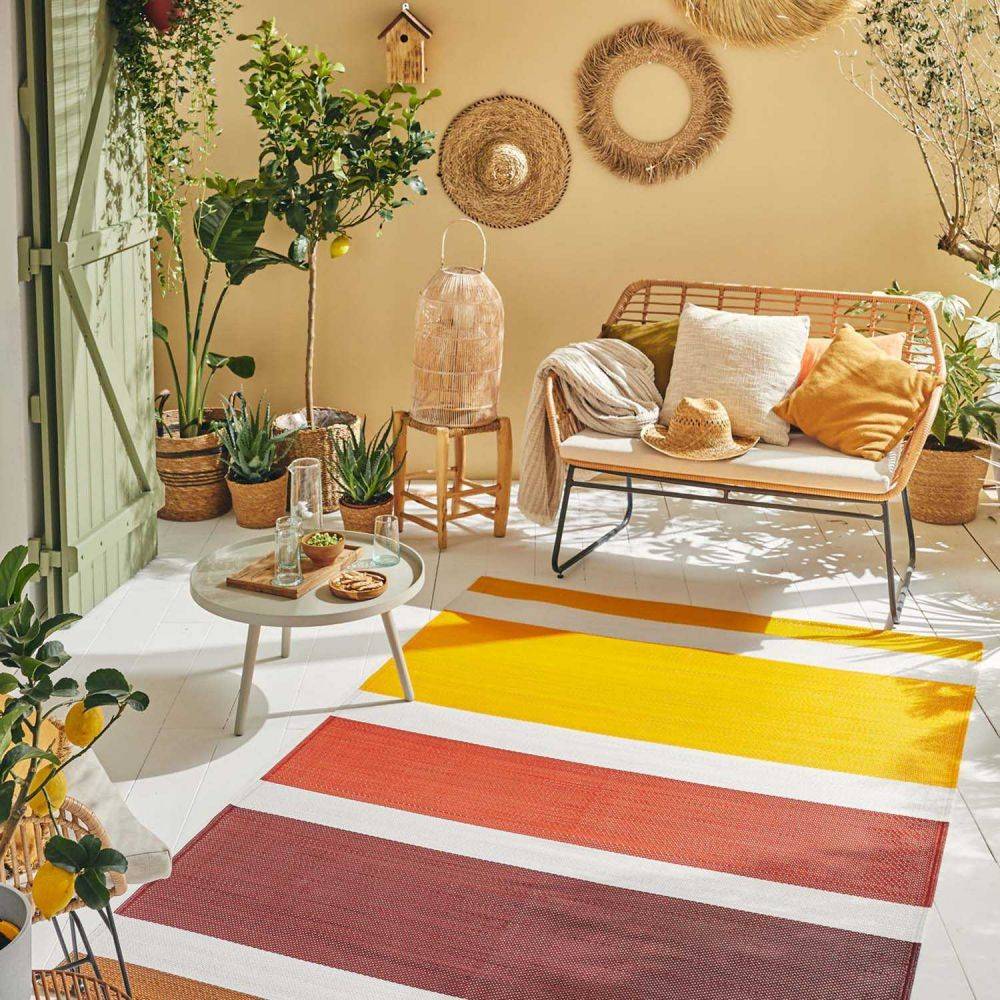 Jardindeco - Tapis extérieur en polypropylène Spargi 1744 orange 150 x 220 cm - Image 3
