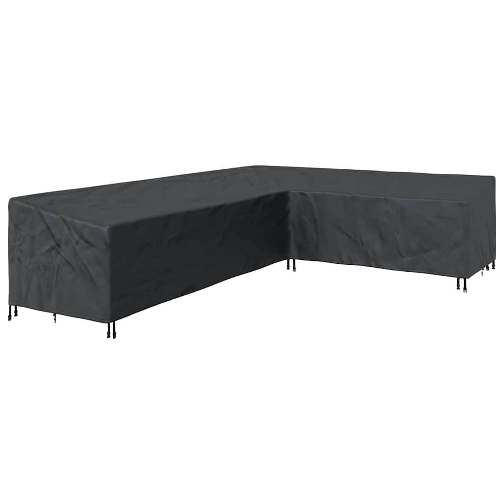 Grande Housse Salon de Jardin d'Angle Tissu Oxford 210D Imperméable Noir 330x255x80 cm – ComfortXL Outdoor Living - Image 2