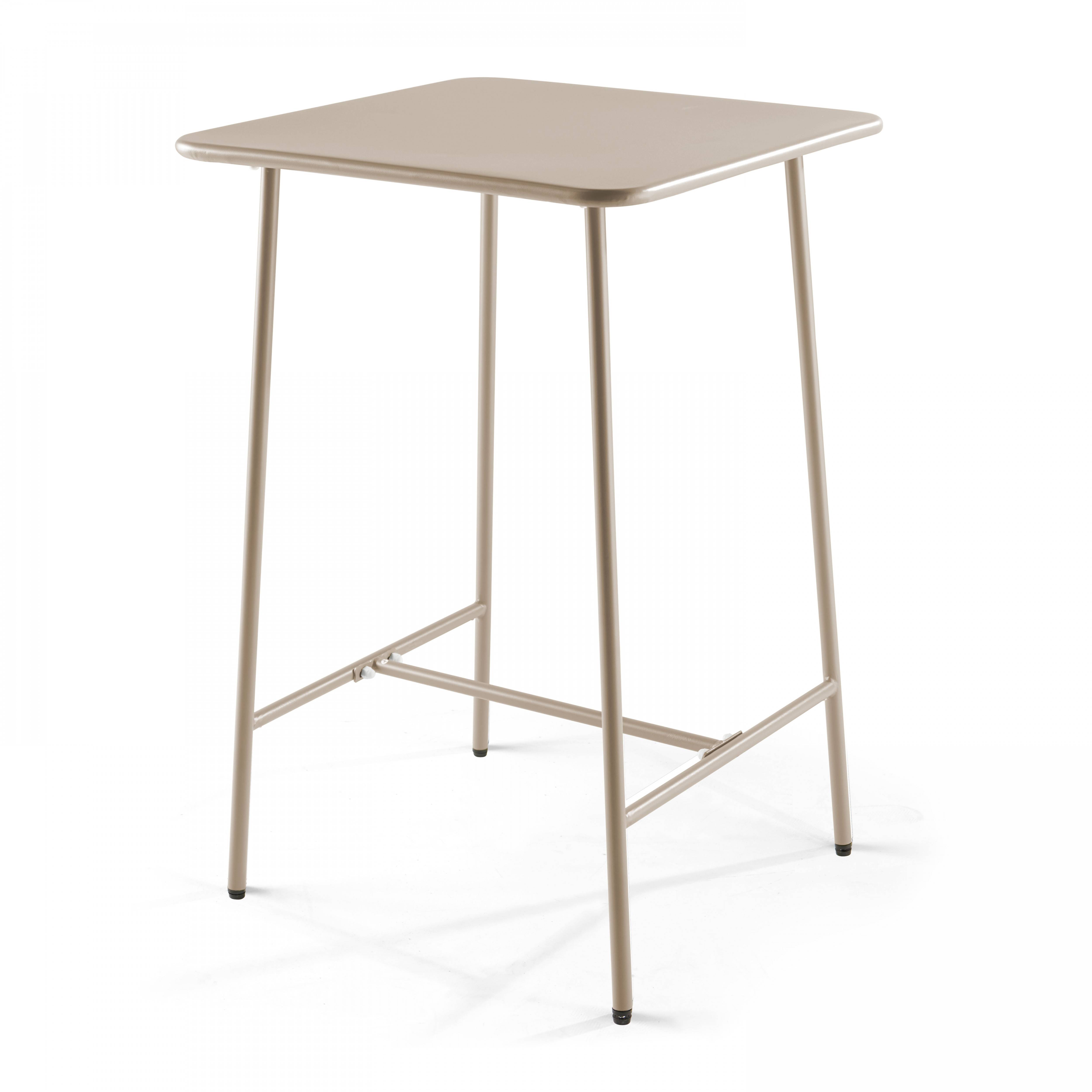 Oviala - Ensemble table de bar et 4 chaises hautes en métal taupe Palavas - Oviala - Image 6