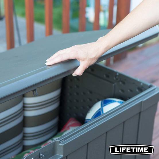 Lifetime - Coffre de rangement d'exterieur résine verrouillable 439L LIFETIME #60089 - Image 4