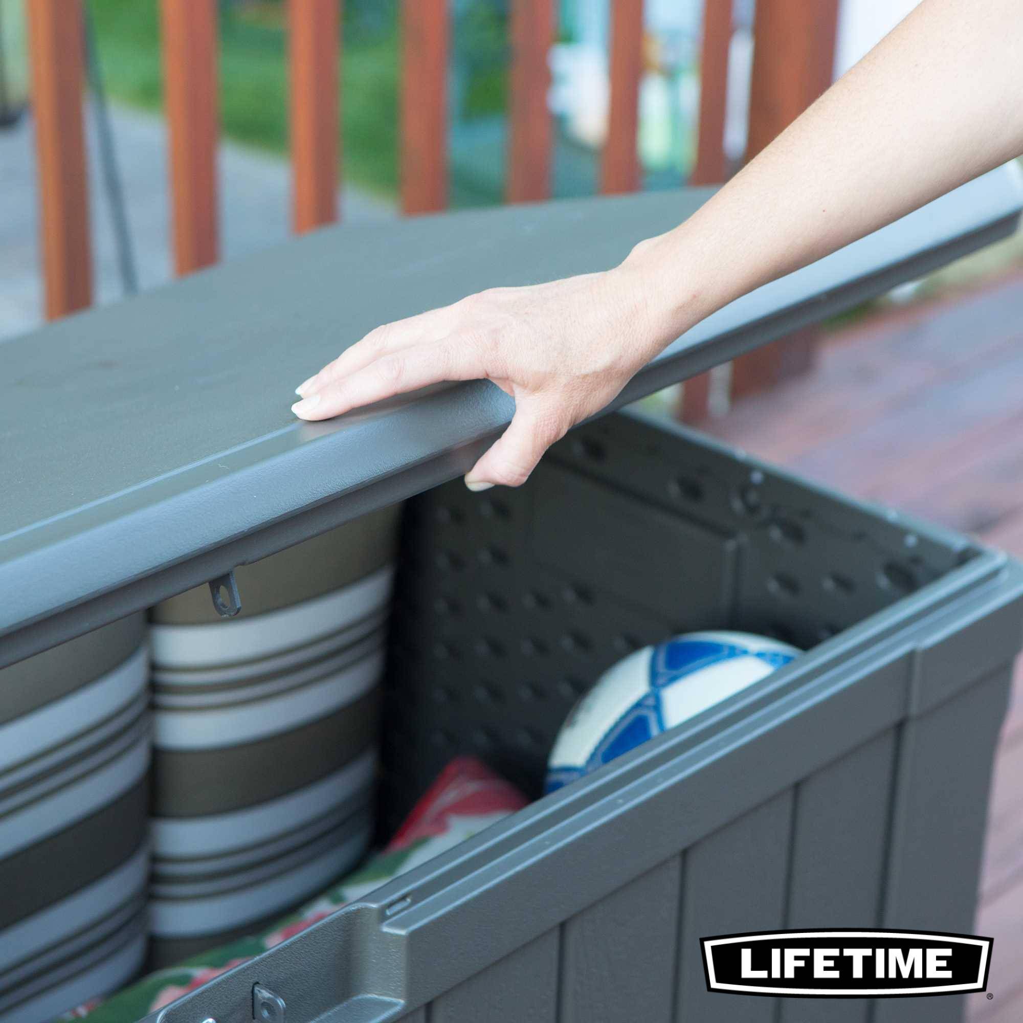 Lifetime - Coffre de rangement d'exterieur résine verrouillable 439L LIFETIME #60089 - Image 4