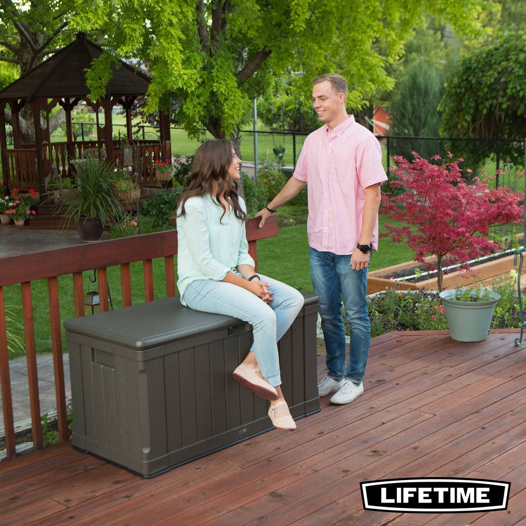Lifetime - Coffre de rangement d'exterieur résine verrouillable 439L LIFETIME #60089 - Image 7