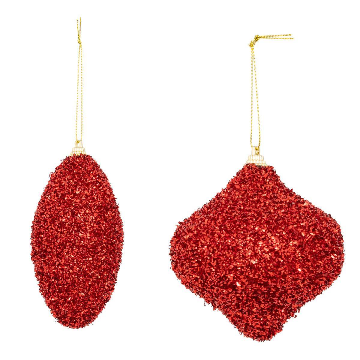 Atmosphera - Lot de 2 boules de Noël goutte rouge D. 11 cm - Feeric Lights & Christmas - Image 1