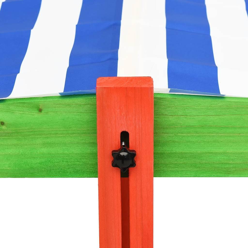 Bac à sable - Maison de jeu pour enfants avec toit réglable Bois de sapin Multicolore UV50 - Image 6