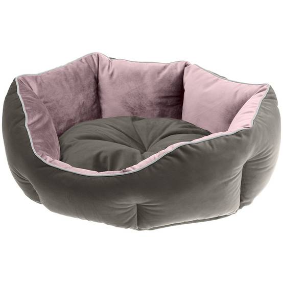 Ferplast - Ferplast Divan pour chats et chiens QUEEN 50 con coussin, couchage rembourré pour animaux, double-face, velours doux, lavable, 50x40x18, rose - Image 3