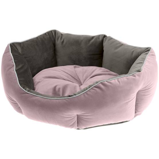 Ferplast - Ferplast Divan pour chats et chiens QUEEN 50 con coussin, couchage rembourré pour animaux, double-face, velours doux, lavable, 50x40x18, rose - Image 1