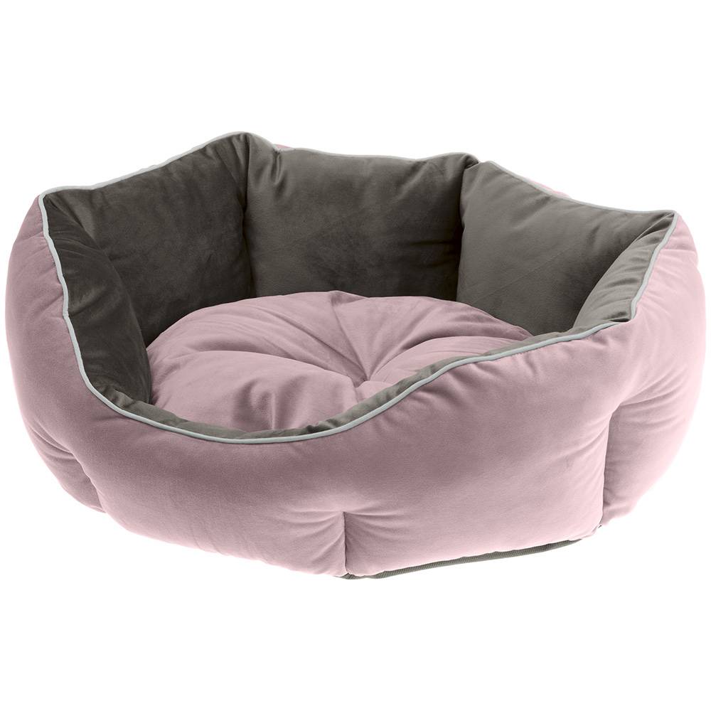 Ferplast - Ferplast Divan pour chats et chiens QUEEN 50 con coussin, couchage rembourré pour animaux, double-face, velours doux, lavable, 50x40x18, rose - Image 1