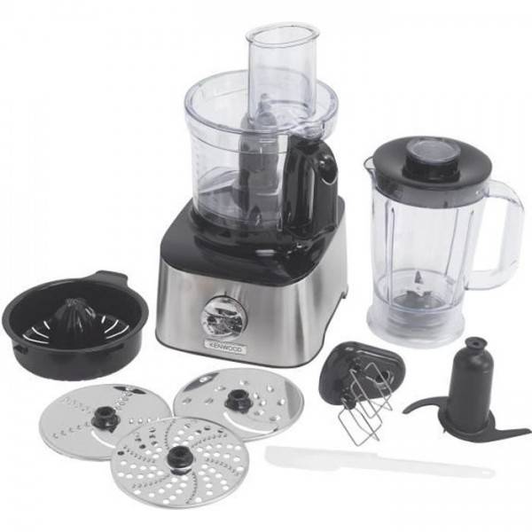 Robot  multifonction Inox KENWOOD MultiPro Compact FDM301SS - Blender, presse agrumes, 3 disques, double fouet, pétrin, spatule - Image 1