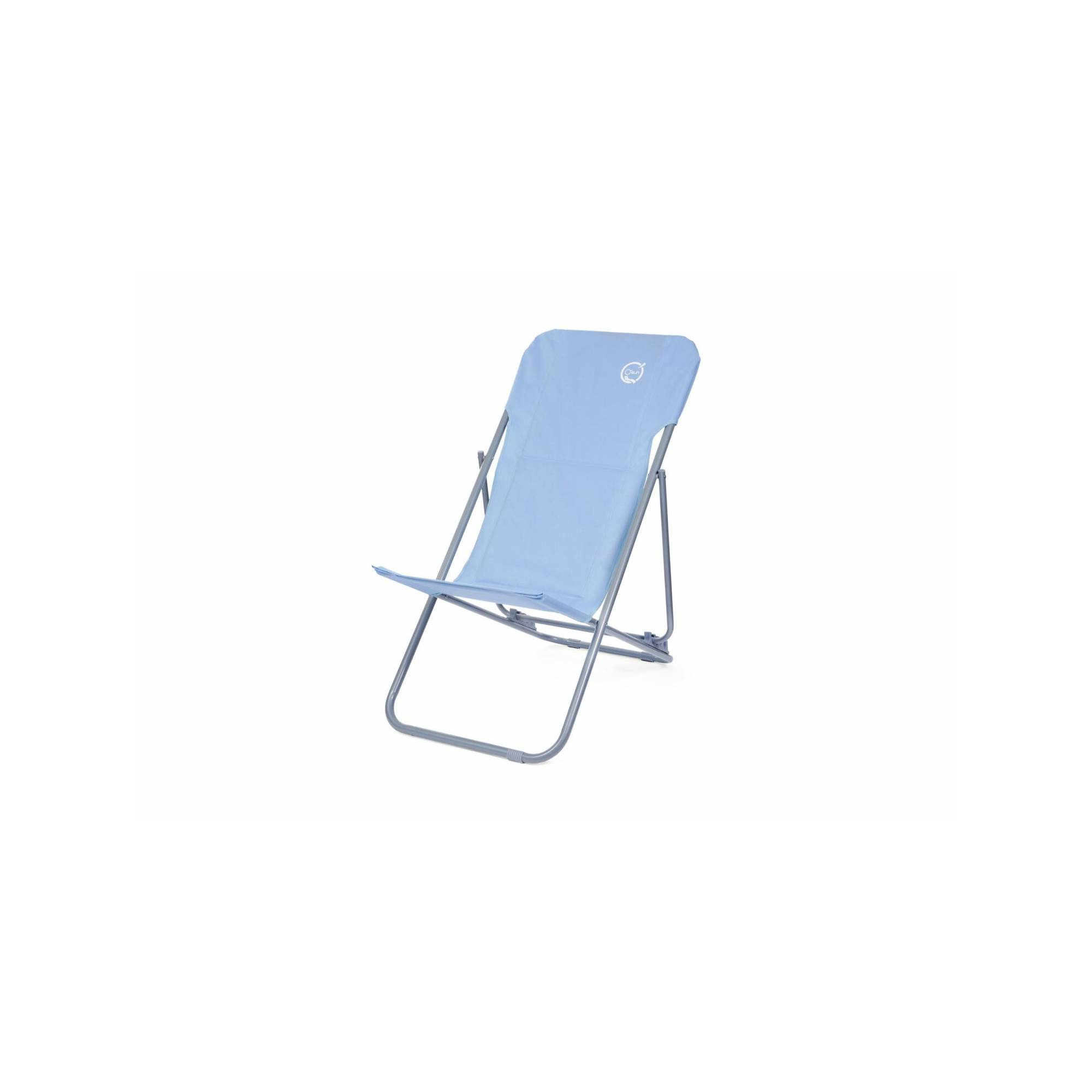 Lot de 2 chiliennes de jardin pliables - 4 positions - O'Sun - Bleu - Dimensions : 96 x 55 x 98 cm - Image 1