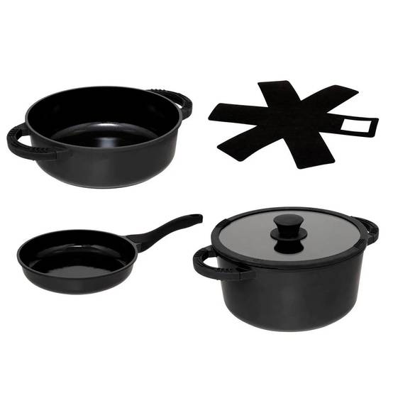 Batterie de Cuisine 6 Pièces "Fonte" 45cm Noir - Image 1