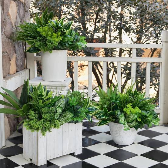 Lot de 18 plantes artificielles – Tiges de verdure imitation plastique pour décoration intérieure et extérieure, jardin suspendu-Lytech - Image 7